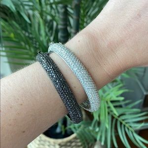 Crystal Black & White Bangles - 2pcs
